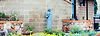 A garden outside of a church